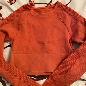 Orange Long Sleeve Knit Top from Aerie